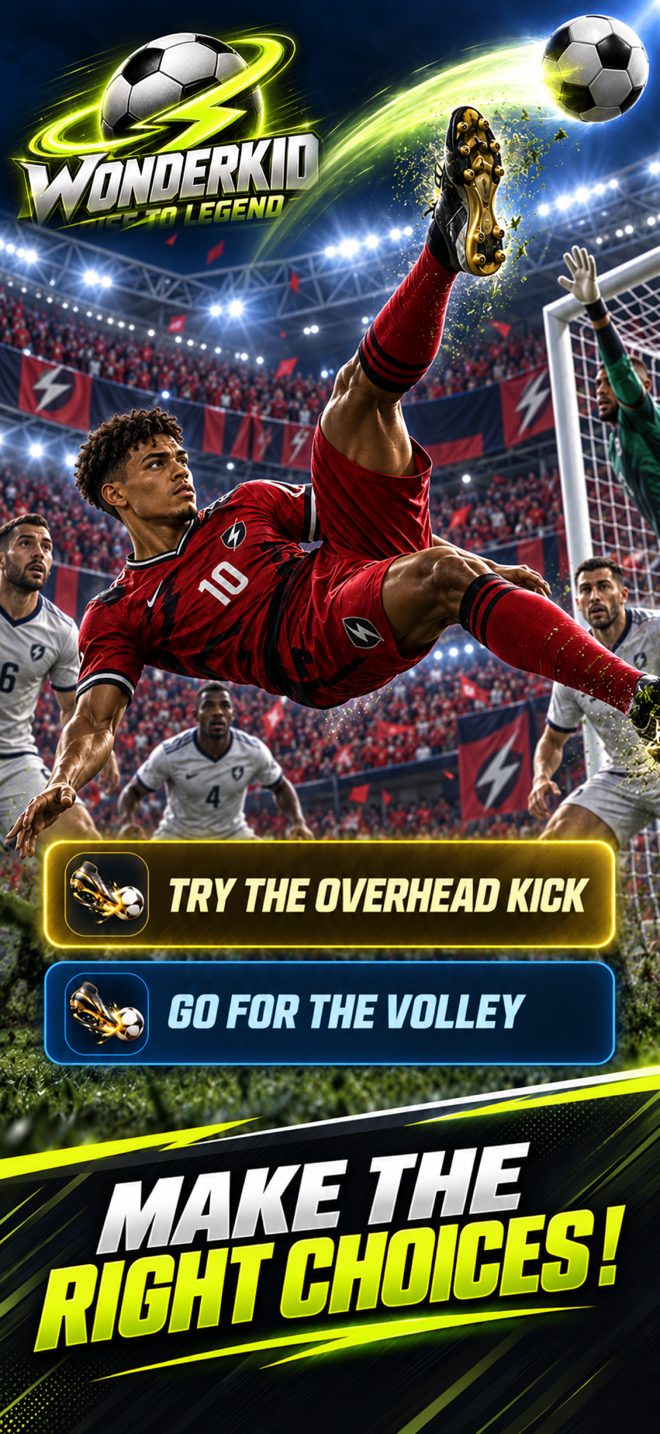 Wonderkid gameplay: choosing an overhead kick